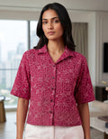 Zeya Cropped Embroidered Shirt