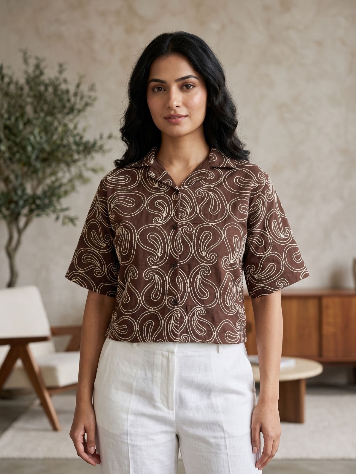 Paisley Embroidered Shirt