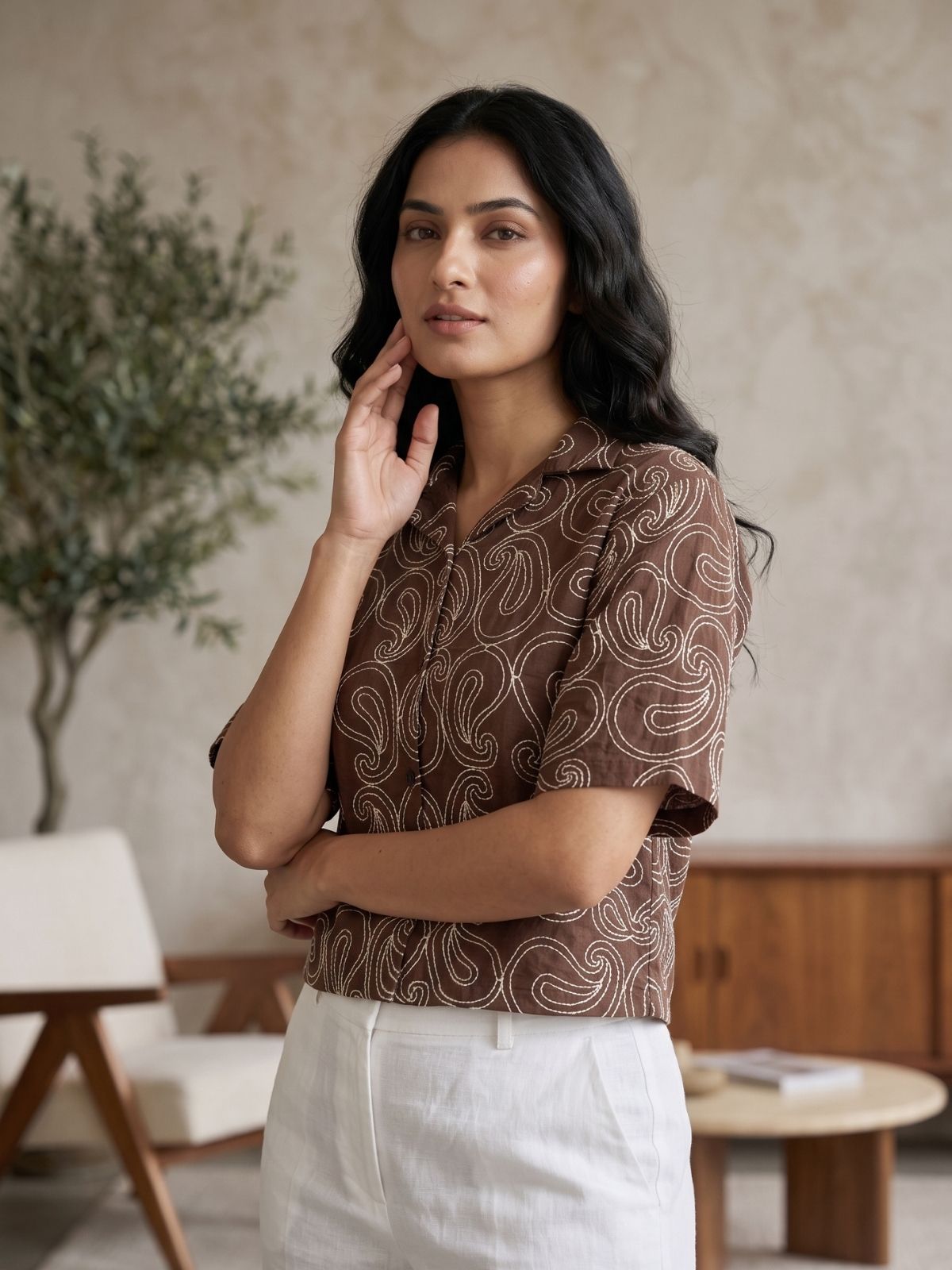 Paisley Embroidered Shirt
