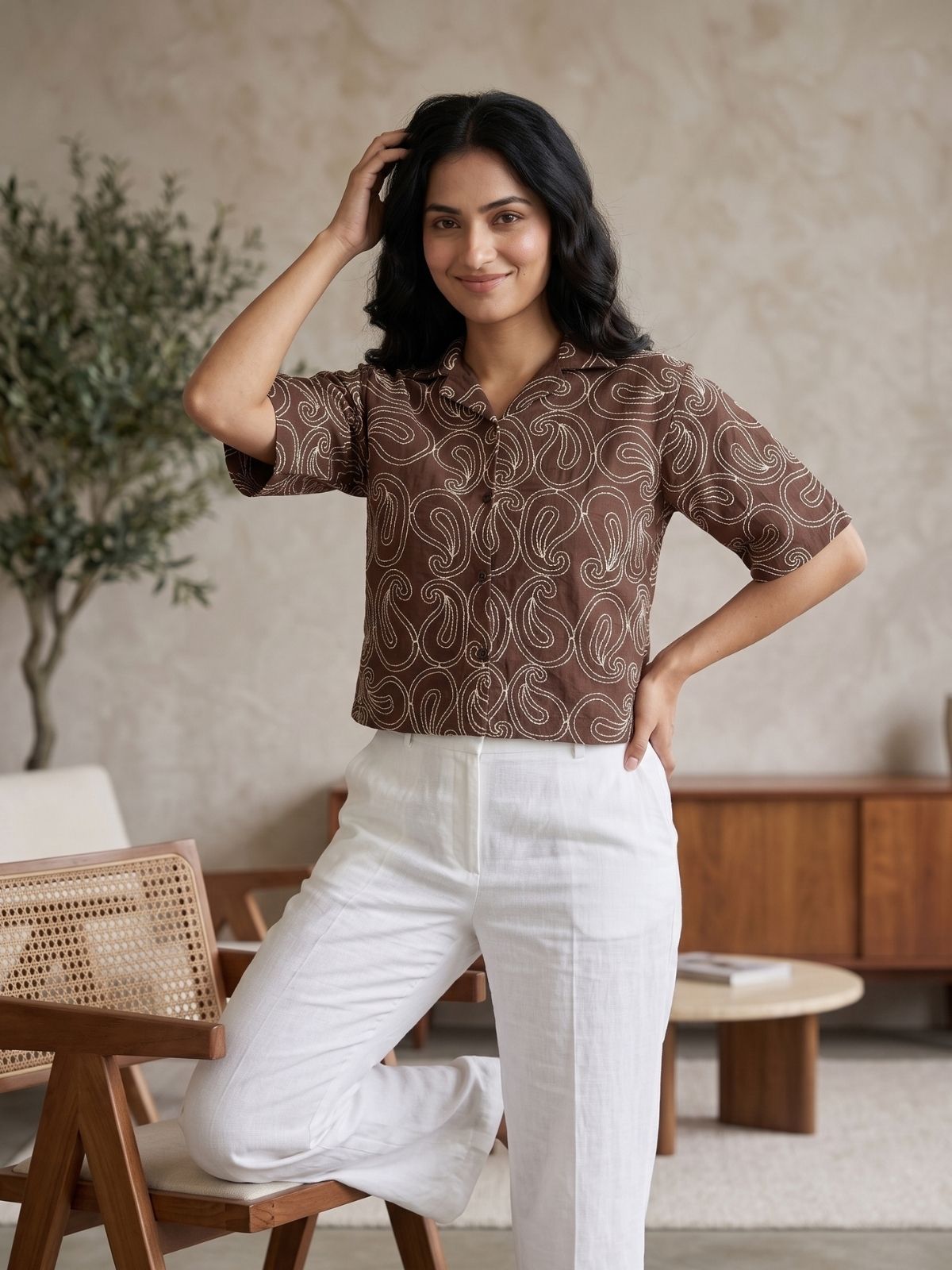 Paisley Embroidered Shirt