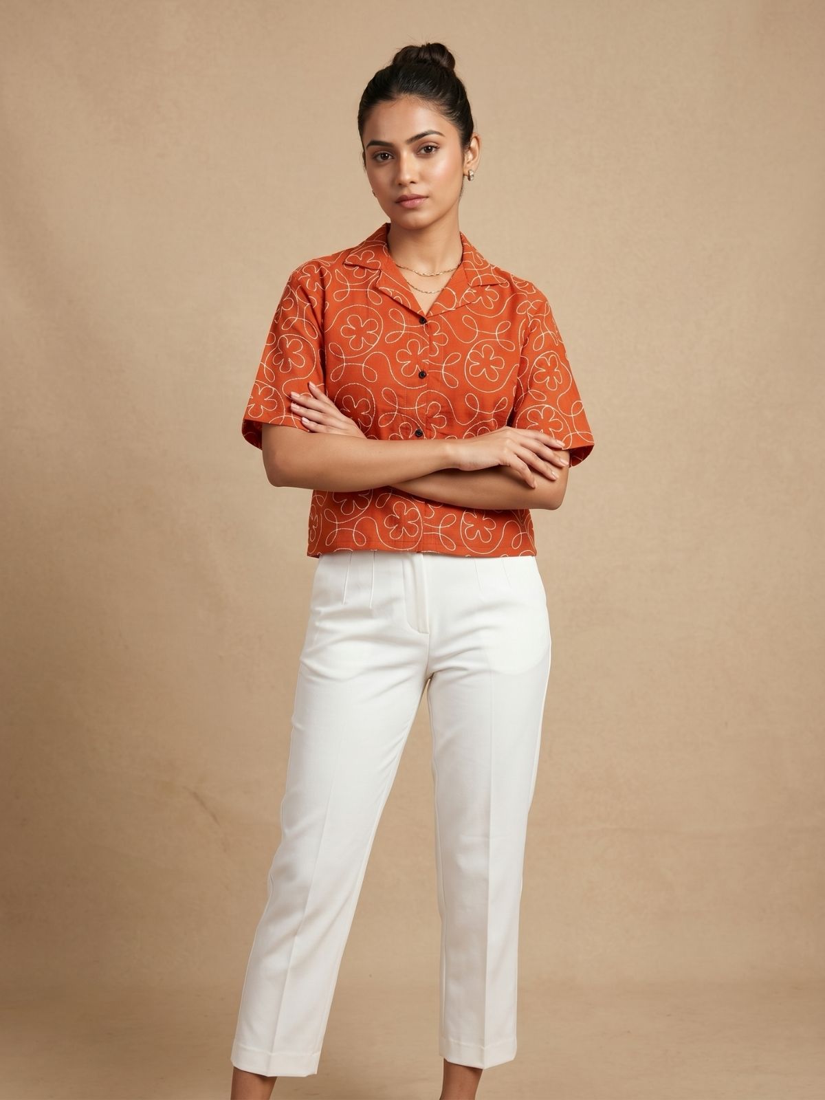Riva Embroidered Cropped Shirt