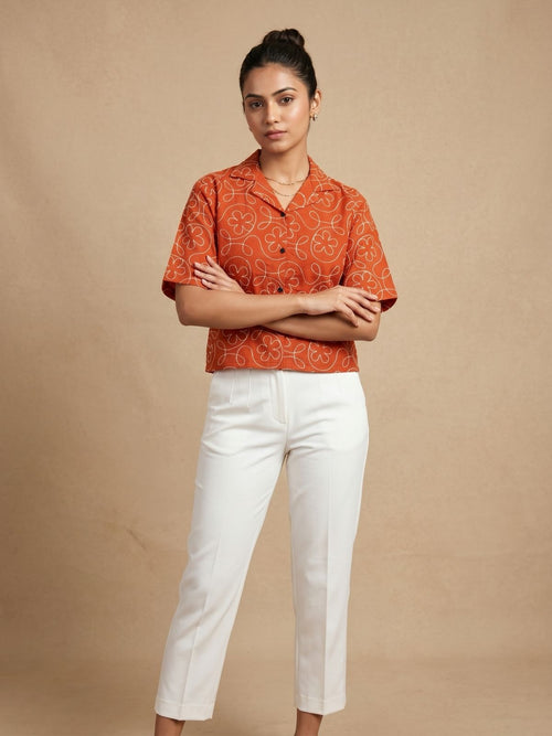 Riva Embroidered Cropped Shirt