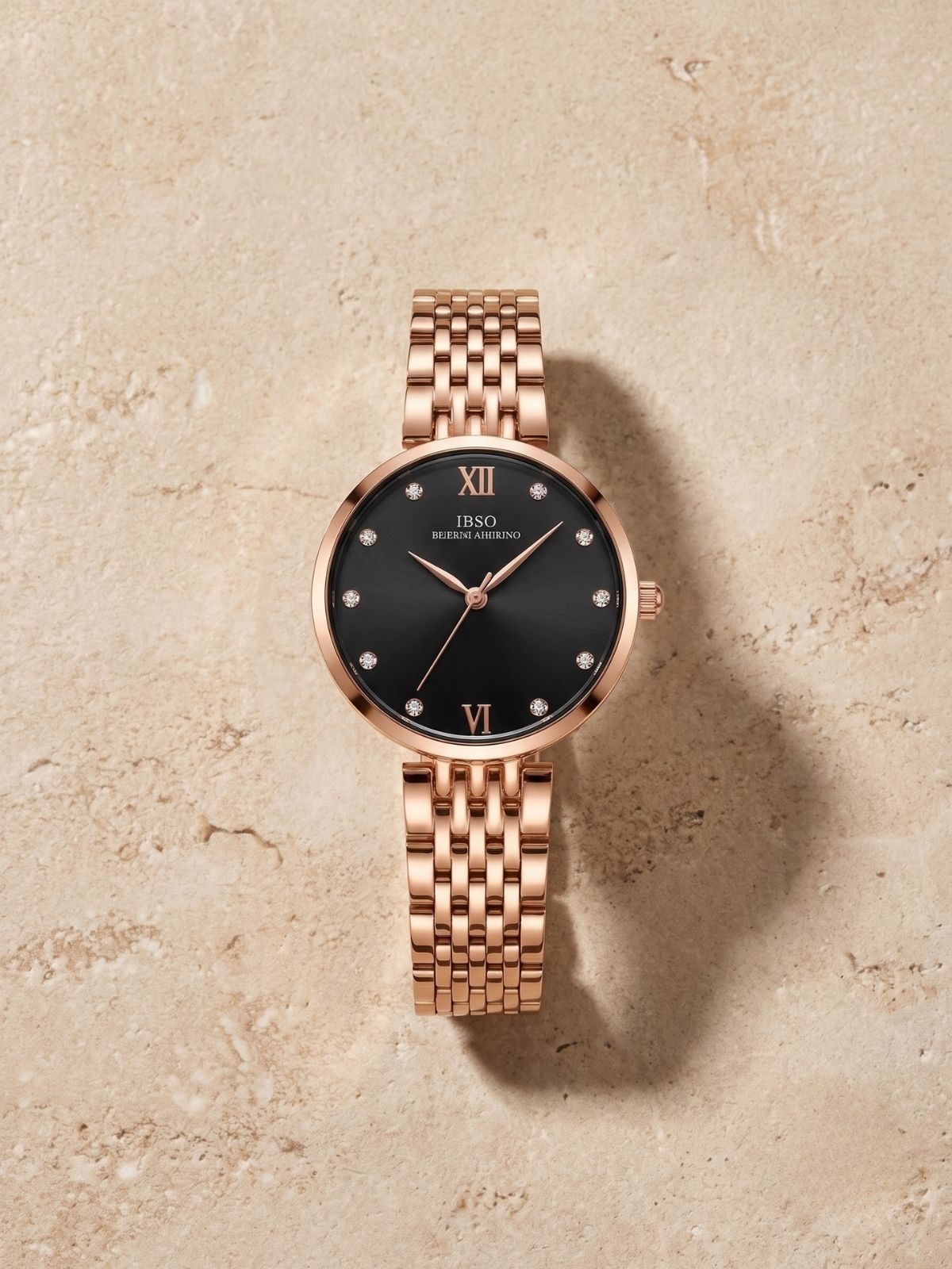 Seravelle Noir Rose Watch