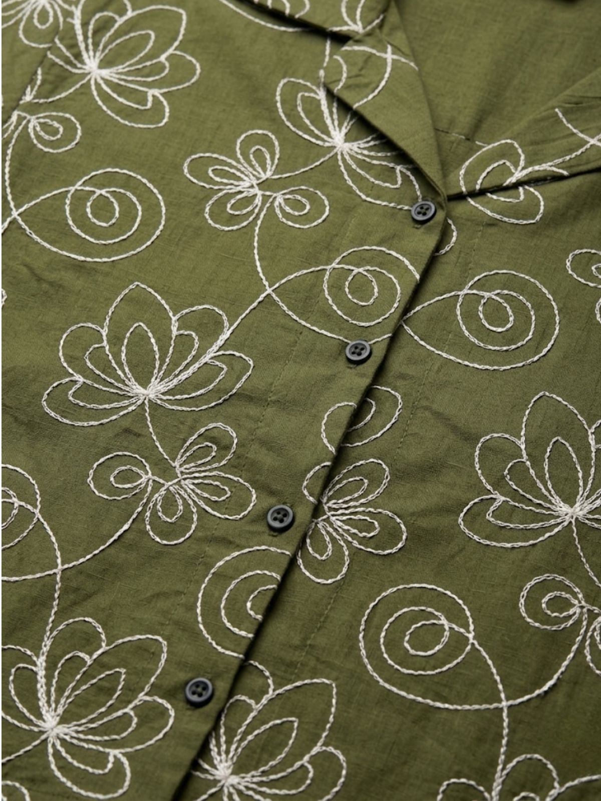 Mosselle Embroidered Shirt Cropped