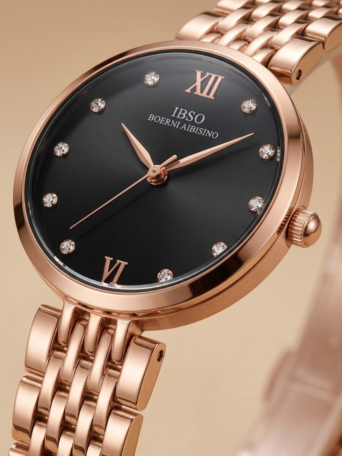 Seravelle Noir Rose Watch