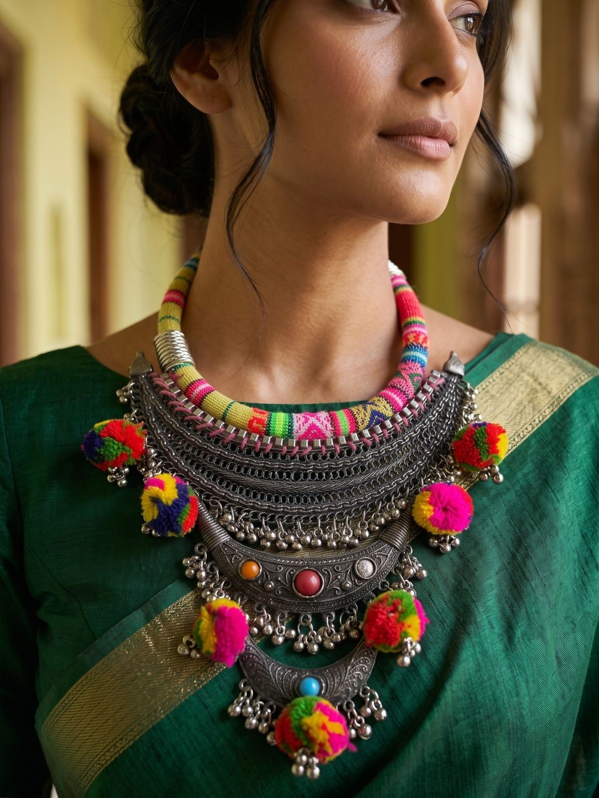 Aavira Tribal Cascade Necklace