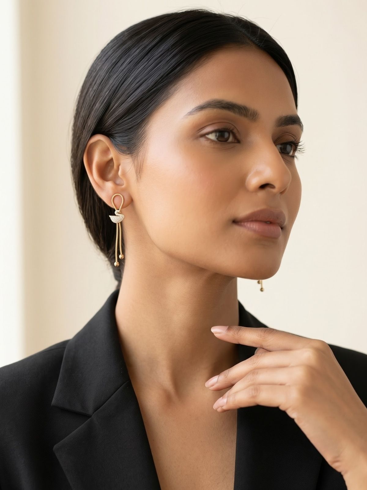 Sorelle Swan Chain Earrings